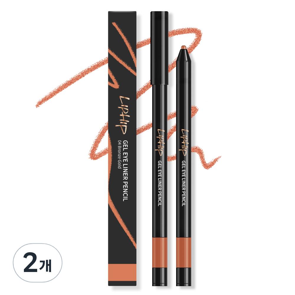 Liphip Gel Eyeliner Pencil 0.4g, 04 Bronze Gold, 2 pcs