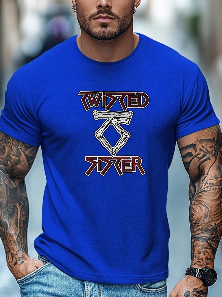 Mens tshirts100 Cotton Twisted Sister Graphic Summer Soft Round Neck Casual Breathable Tee Daily Wear Tops