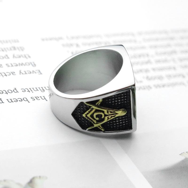 European and American Retro Personalized Square Freemason Ring, Men's Domineering Tail Ring, Ring, Jewelry Ring 2026