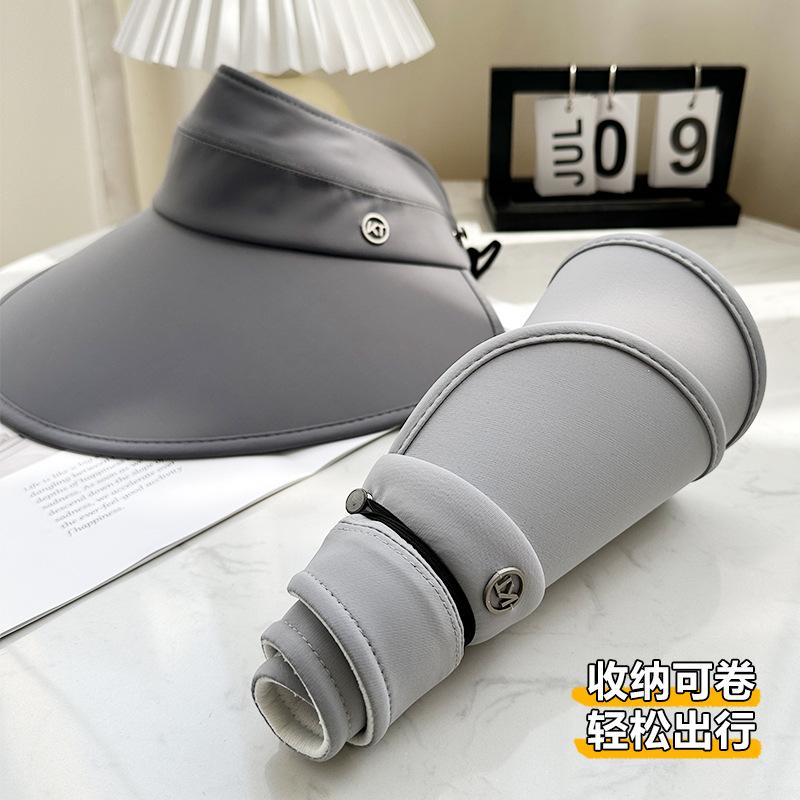 2025 New Wrap-around Enlarged Brim Sun Protection Cap Empty Top Foldable UV Protection Sun Hat
