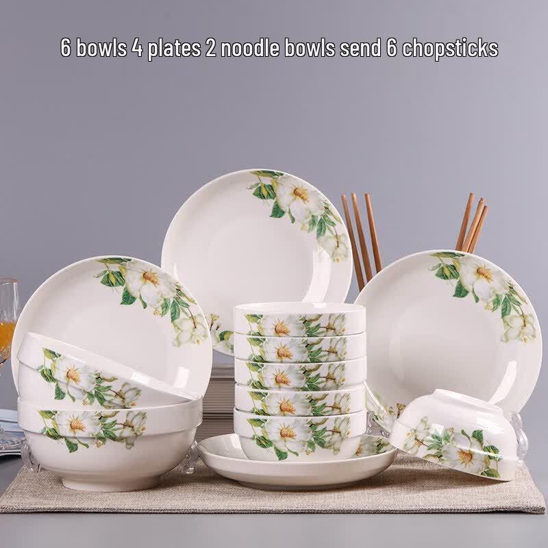 Youluo 18-Piece Chinese Enamel Dinnerware Set