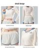 Korean Style 2025 Women's Slimming Sports Swimsuit: 4-Piece Set with Long Sleeves and Split Flat-Leg Design
