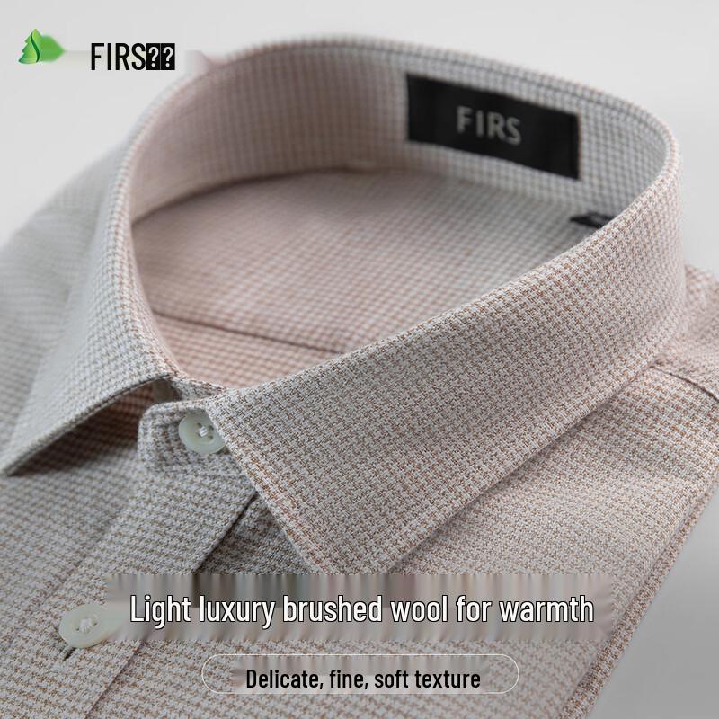 

Мужская фланелевая рубашка в клетку с начесом FIRS, смесовая шерсть, с длинным рукавом 39