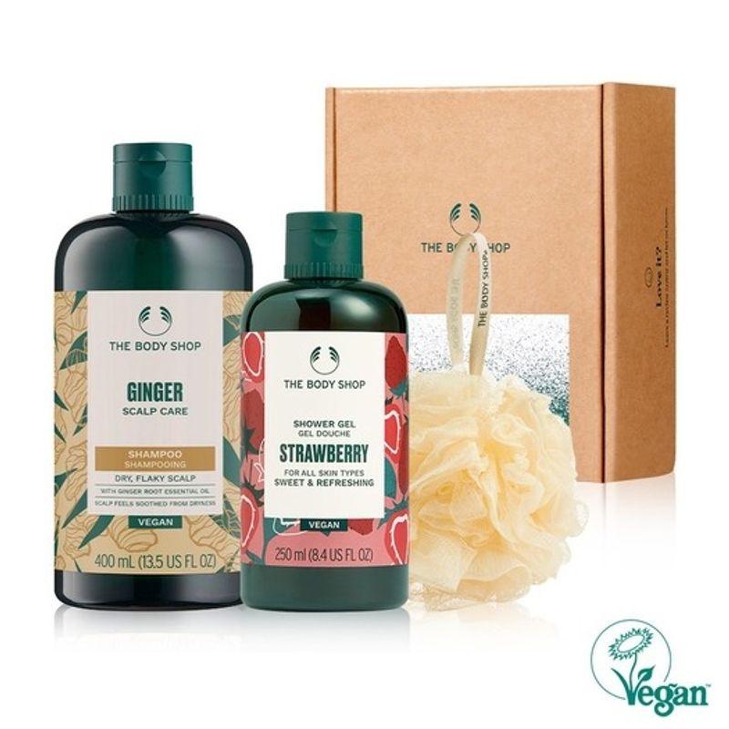 The Body Shop Strawberry Shower Gel & Ginger Shampoo Gift Set (888159) FREE