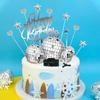 23PCS Disco Ball Cake Toppers with DJ Bling Silver Mirror Balls and Mini Microphone Radio Decor for 70s Dance Party Supplies