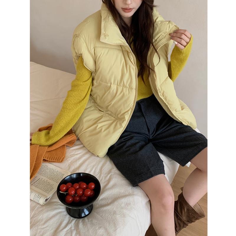 DIMANAF 2025 Women Parkas Plus Size Vest Coats Jackets Short Sleeveless Outerwear Thick Warm New Autumn Winter