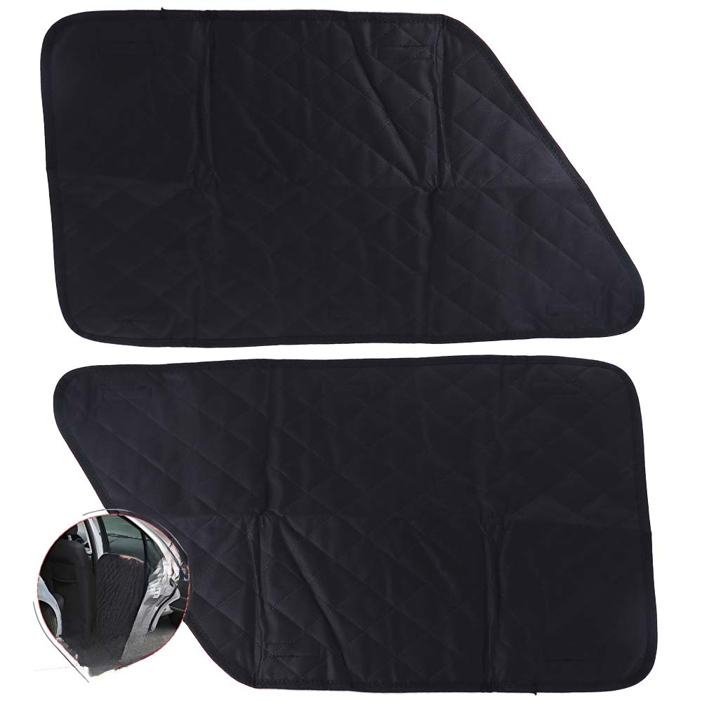 2Pcs Black Vehicle Door Covers Guard Anti Scratch Rear Seat Pet Door Stop  Interior Accessories