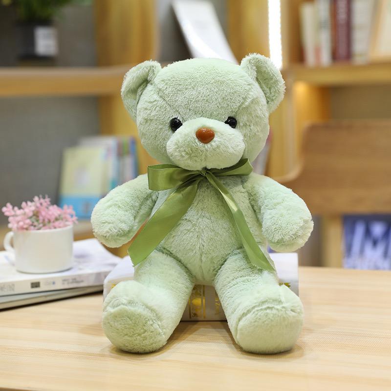 

30cm Colourful Bow Bear Plush Toys Stuffed Teddy Bear Soft Colors Animals Doll Wedding Birthday Christmas Gifts Festival Deco 30cm зелений