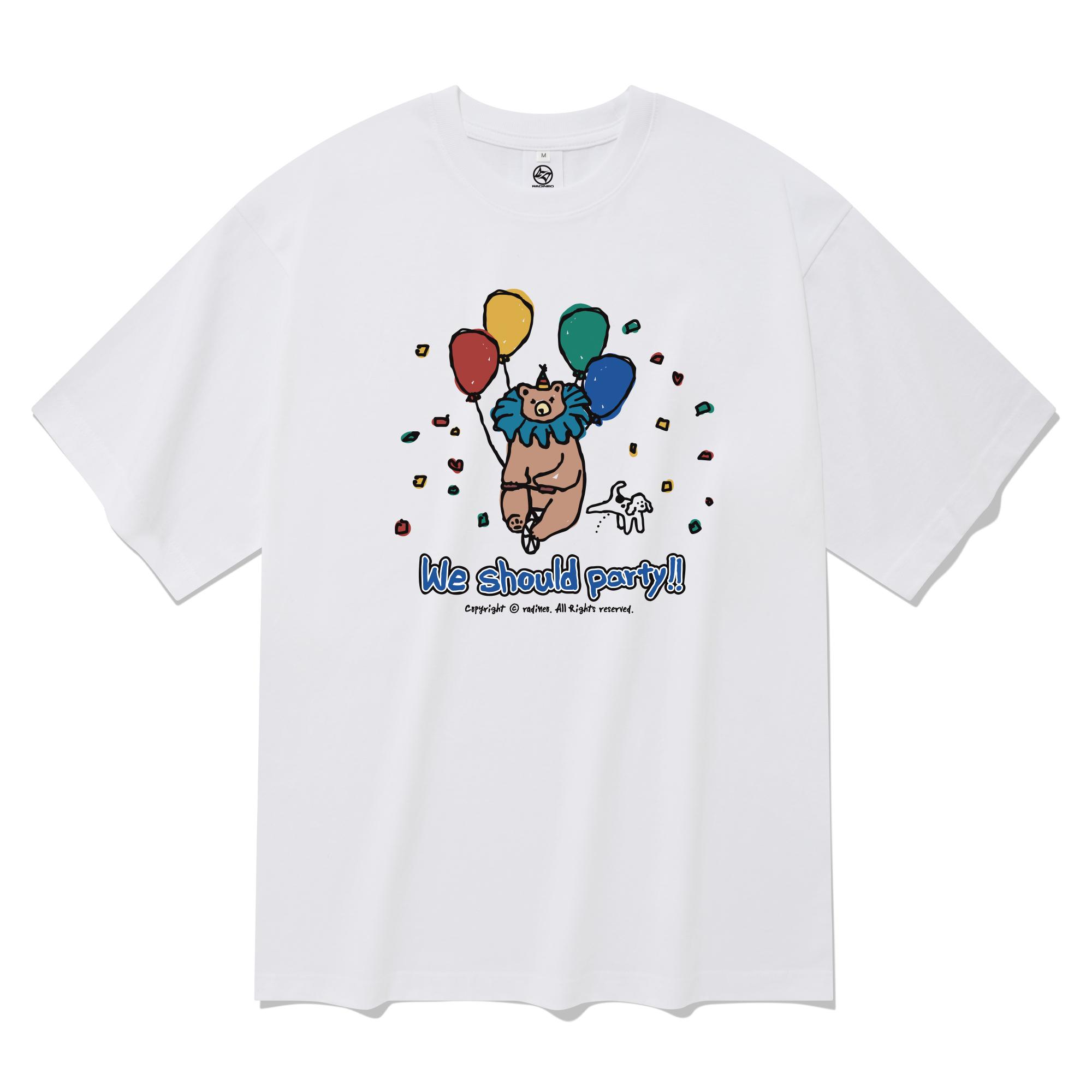 Radineo Party Bear Short Sleeve T-Shirt White White (White)/L