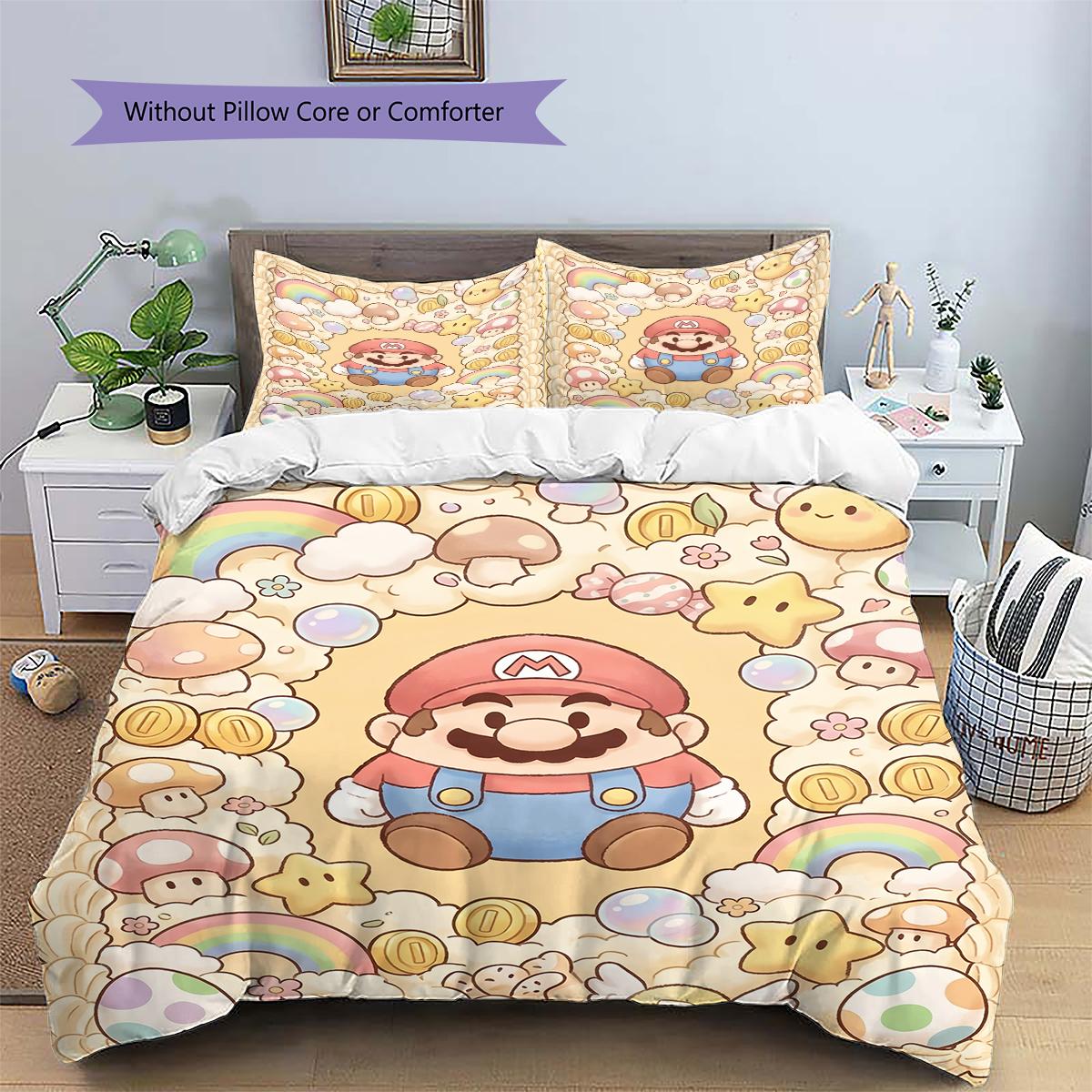 Mario Retro Pixel Duvet Cover & Pillowcases, Mario Fan Retro Pixel Bedding, Great Gift.chl 135x200cm