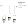 1 Set Hanging Plant Pot Wall Plant Hanger Includes Adjustable Metal Rod 3 Planters And Nylon Ropes Flower Pot Hanger