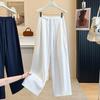 DIMANAF 2026 Summer New Plus Size Women Long Pants Thin Loose Casual Elastic Waist Fashion Lady Bottoms Clothing Cotton Linen