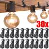 30-1 Stuks Q-Haken met Schroef, Wand- en Plafondbevestiging voor Slingerverlichting, Hangplanten, Kast- en Buiten Draadopslag