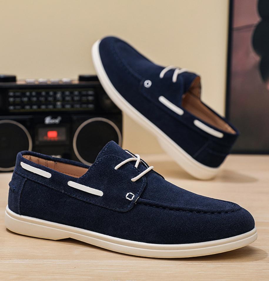 Fashion 2025 New Men's Board Shoes Retro British Casual Skate Shoes Outdoor Lace Up Soft-soled Driving Shoes Moccasin Loafers Zapatos