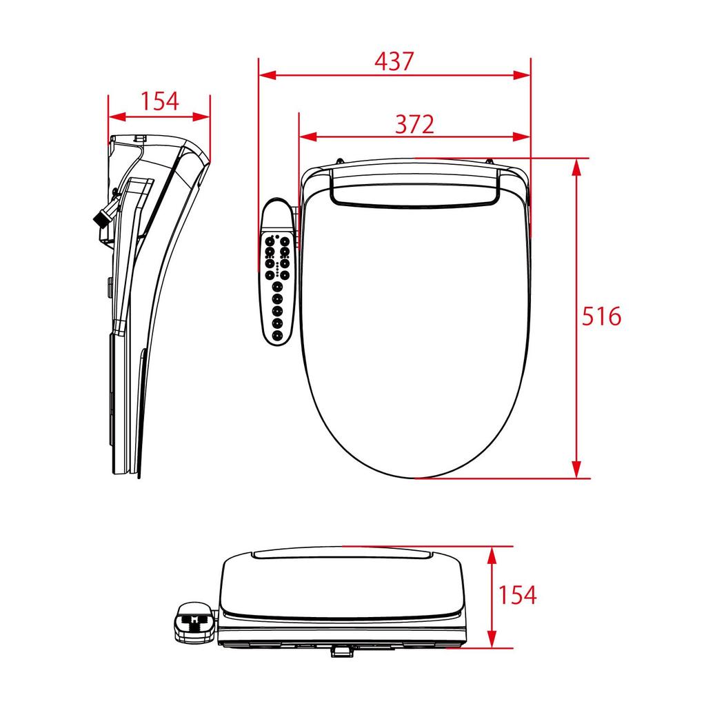 Flowbal Warm Water Wash Toilet Seat Deodorizing Function Nozzle IB-110-Y