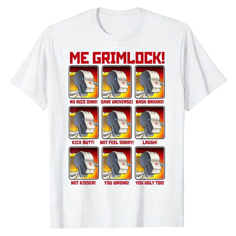 Grimlock Transformers Autobot TShirt Classic Quote Meme Robot Print Crew Neck Soft 100 Cotton Casual Fashion Tops