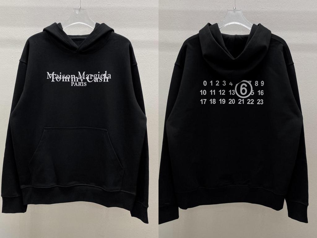 Autumn/Winter Cotton Terry Casual Hooded Sweatshirt - MM6 Minimalist Hoodie