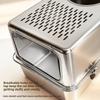 Stainless Steel Cat Litter Box Fully Enclosed Anti-Splash Cats Toilet Metal Kitty Washroom Rustproof High Sided Cat Bedpans