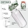 2024 New 946ml/1656ml/1892ml Glass Bottle With Silicone Straw Sleeve And Time Marker Camping Home Office Gym Glass Water Bottle