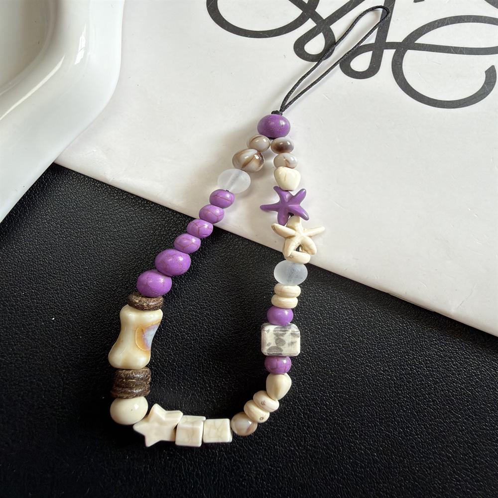 Taro Purple Boba Starfish Phone Charm & Lanyard with CCD Camera Strap Taro Boba Lanyard