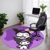 Okrągły dywanik biurowy Kuromi Sanrio, Pod krzesła biurowe Sypialnia Salon Dekoracja domu a0908194