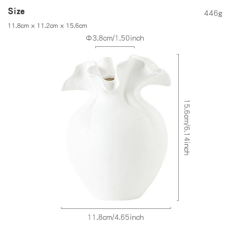 Nordic Simple Irregular White Shape Ceramic Vase Creative Home Dining Table Living Room Bedroom Dry Flower Decor Accessories 1Pc
