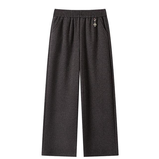 Plus Size Autumn/Winter Velvet Wide-Leg Pants for Middle-Aged and Elderly Women