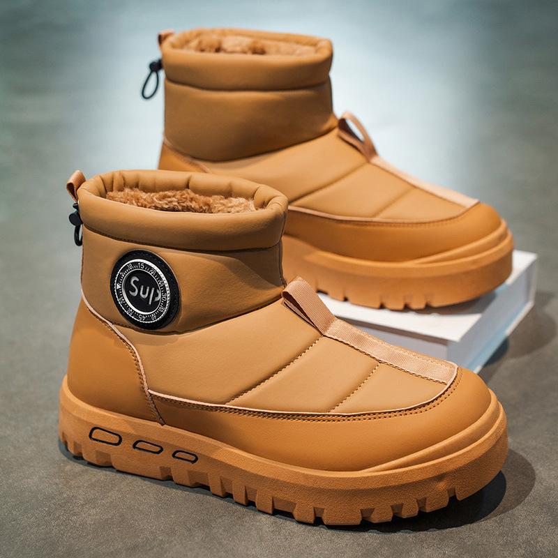 

Мужские мягкие эластичные водонепроницаемые зимние теплые холодные утепленные сноубутсы толстая подошва нескользящие износостойкие для улицы отдыха спорта альпинизма хлопковые ботинки 44