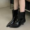 Street Style Sexy Pointed Toe Ankle Boots Women Party Dress Pumps Shoes Thin Low Heels Modern Short Botas  De Mujer