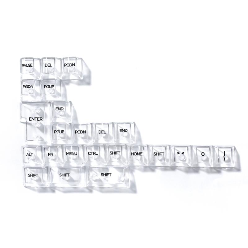 132Keys Transparent Keycaps 10mm Profile Keycap Set for Mechanical Keyboards with Color Lighting Side/Top Print