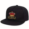 King Crown Graphic Flat Brim Cap Adult Unisex Polyester Street Hip Hop Baseball Hat