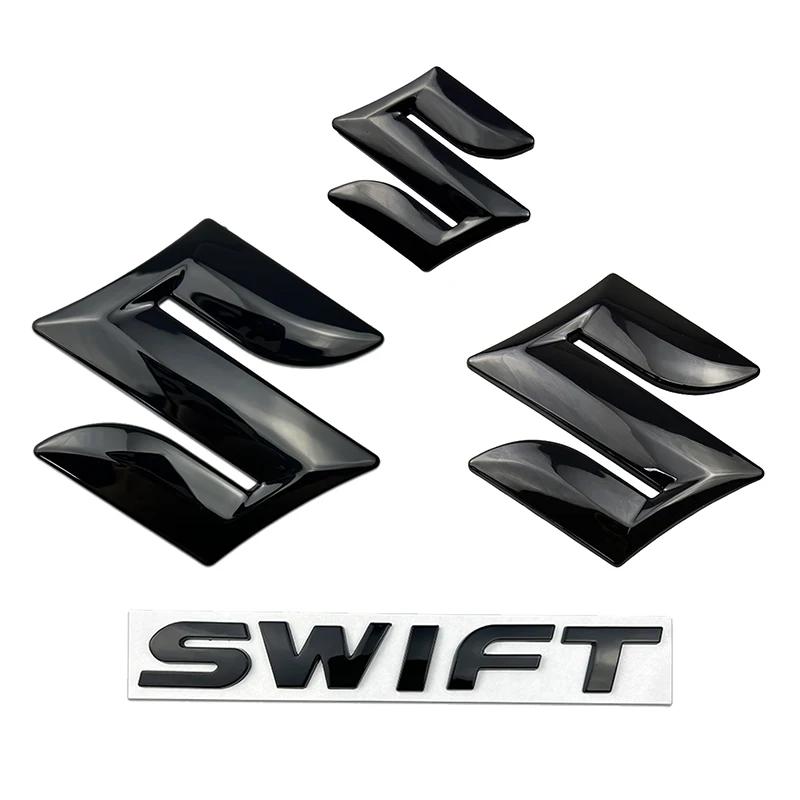 

for SUZUKI Swift Metal 4pcs 5pcs Car Front Emblem Rear Trunk Logo 3D Badge Steering Wheel Sticker Modified Letter Decoration