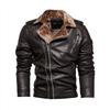 Men’s Faux Leather Jackets Fleece Lined Zipper Bomber Jacket Moto Biker Short Coat PU Motorcycle Racer Stylish Autumn Winter Outwear