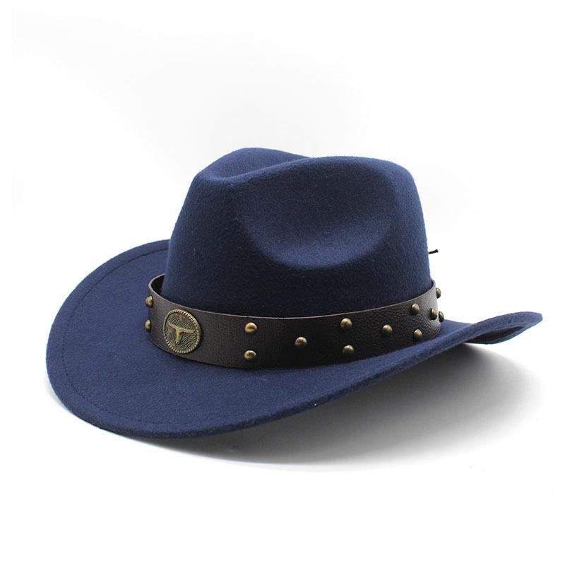 Western Cowboy Hat Woolen Felt Hat Men'S And Women'S Top Hat Outdoor Riding Hat