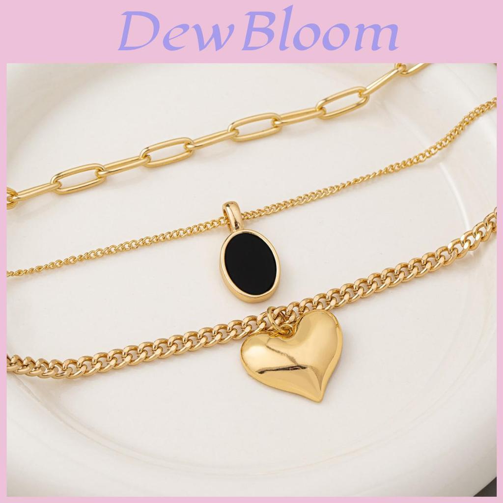 Fashion Heart Shape Multilayer Necklace For Women With Zinc Alloy Pendant