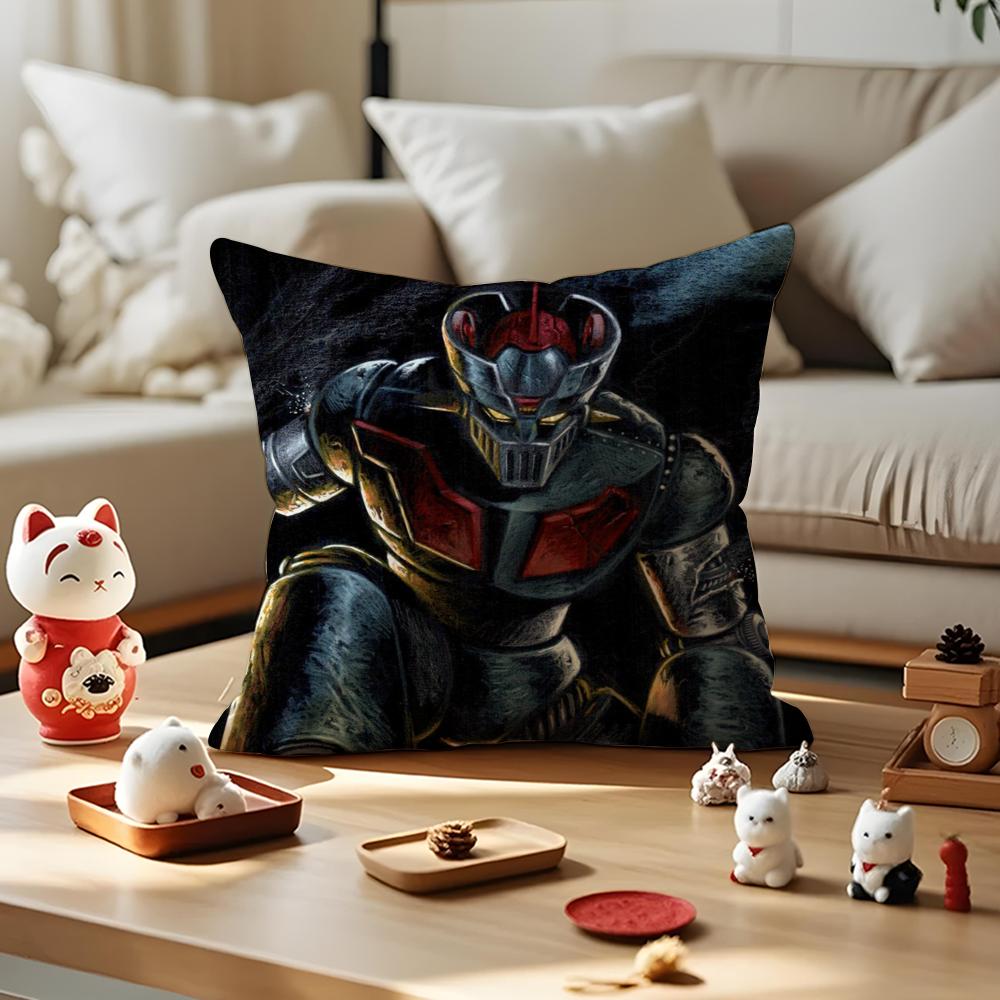 M-Mazinger Z Cushion Cover Silky Short Plush With Invisible Zipper Dustproof Sofa Pillow Cover For Home Decor