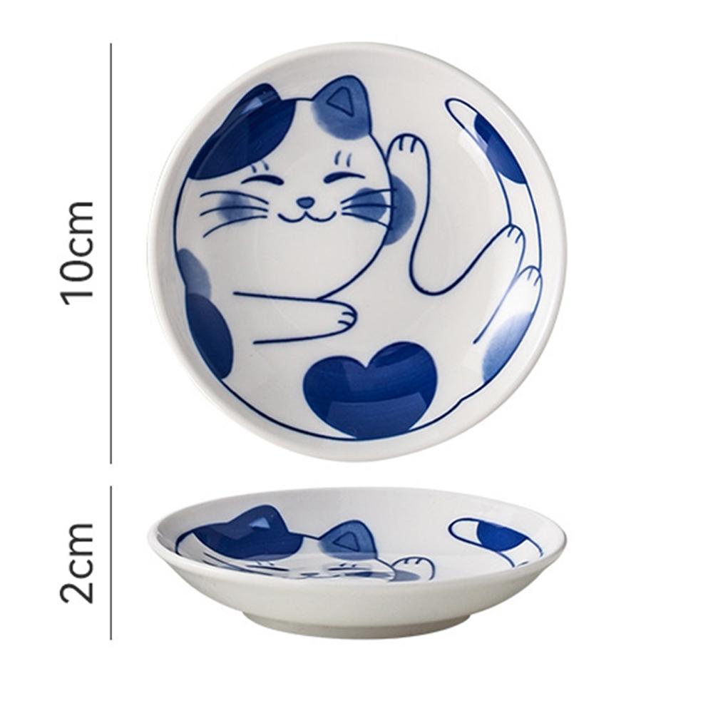 

Милая кошачья тарелка для соевого соуса Керамические кошачьи миски Японские кошачьи тарелки Пиалы для соуса Тарелка для закусок Маленькие керамические блюдца Тарелки Тарелка для суши 2x10cm