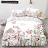 Butterfly Duvet Cover King Queen Colorful Flying Animal Bedding Set for Teens Adults Beautiful Flowers Polyester Quilt Cover