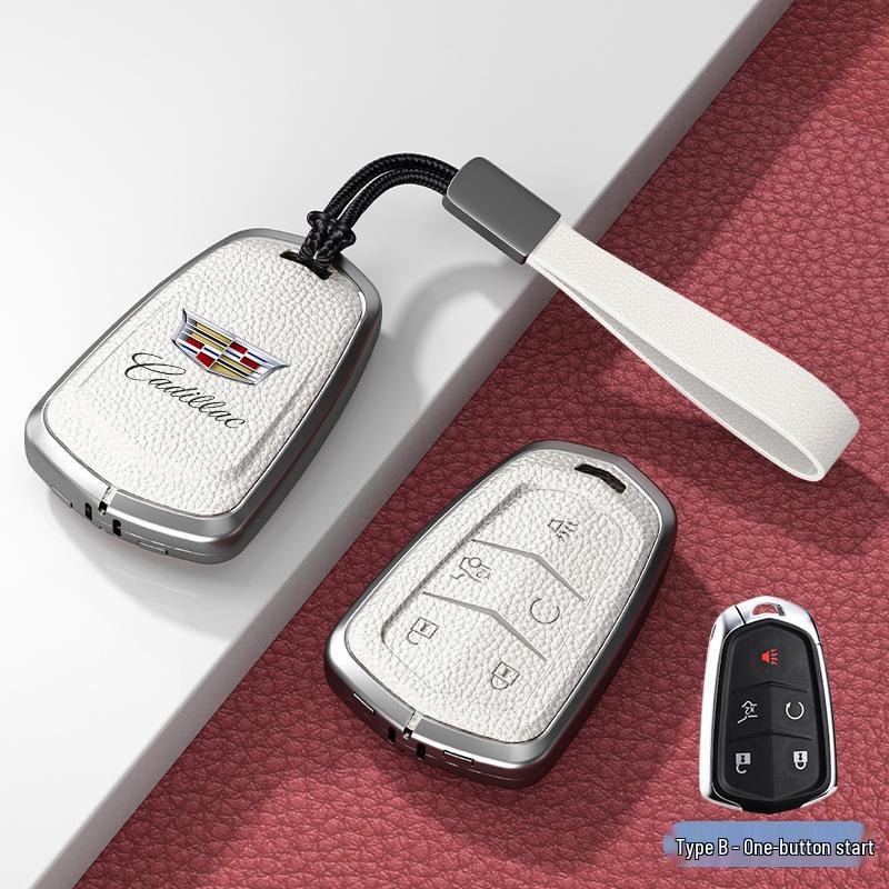 Lädernyckelskydd för Cadillac XT5/CT6/XT4/XTS och ATSL – Unisexdesign med spänne