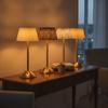 Metal Base Pleated Desk Lamp Fabric Shade Dimmable Touch Bedside Lamp USB Charging 3 Color Lights LED Night Light Bedroom