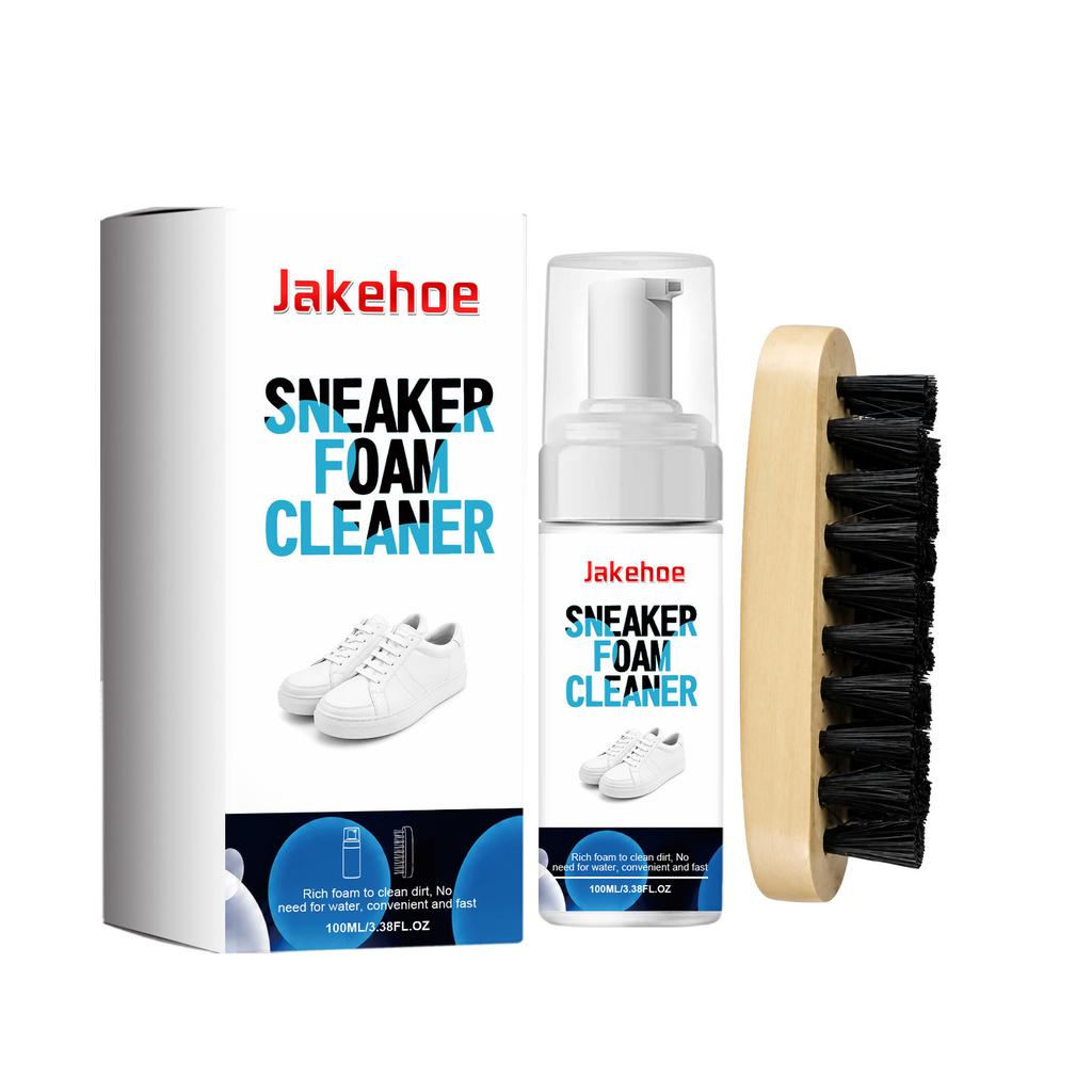 White Sneaker Cleaner Kit Foam Shoe Cleaner for Athletic Canvas Shoes Deodorizer Stain Remover Home Shoe Care JAKEHOE