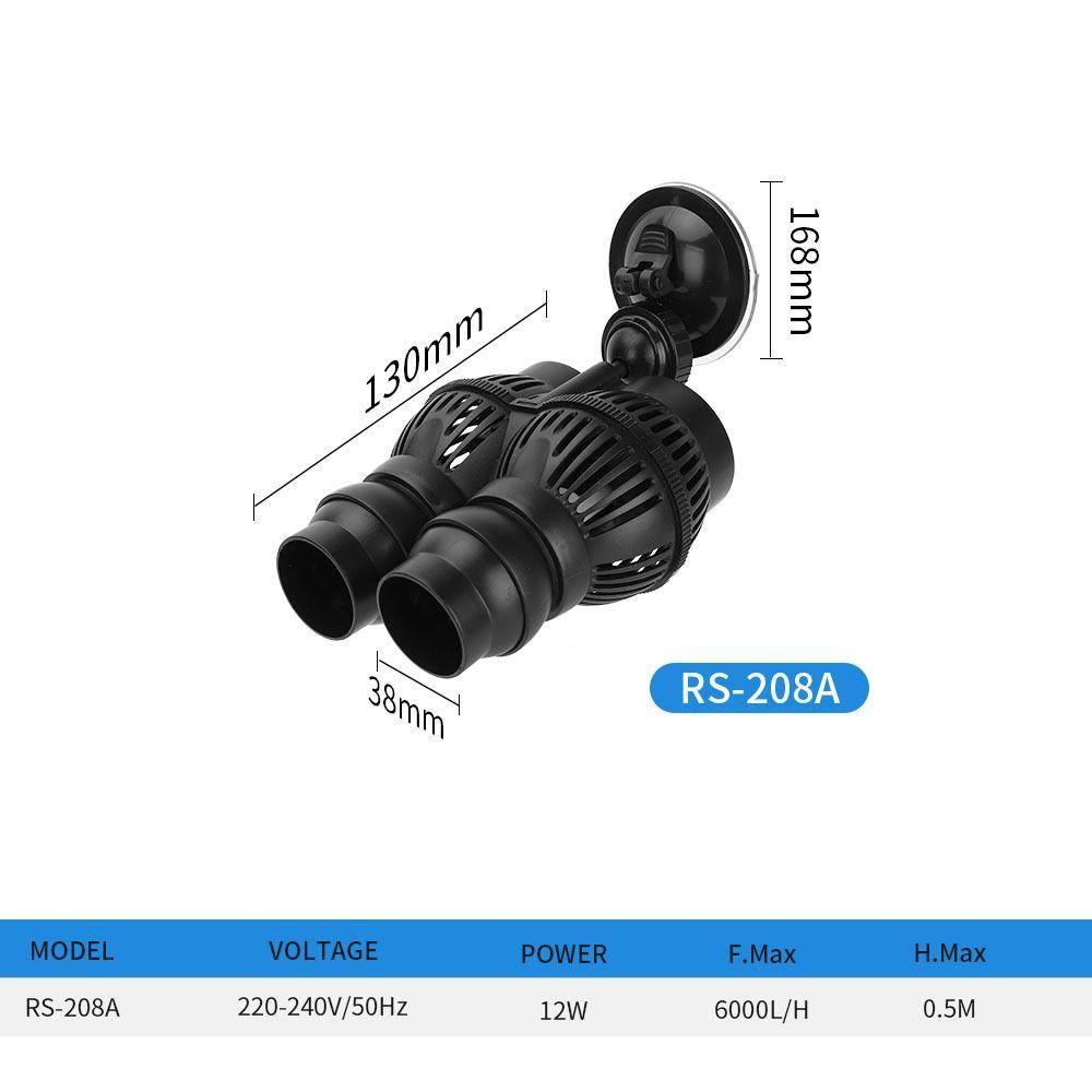 Dual Outlet Aquarium Wave Maker Suction Cup Mount Submersible Powerhead Pump Freshwater Aquariums