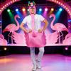 Pink Flamingos Costume Flamingo Hooded Jumpsuits Halloween Cosplay Costumes Flamingo Outfit for Flamingo Themed Party