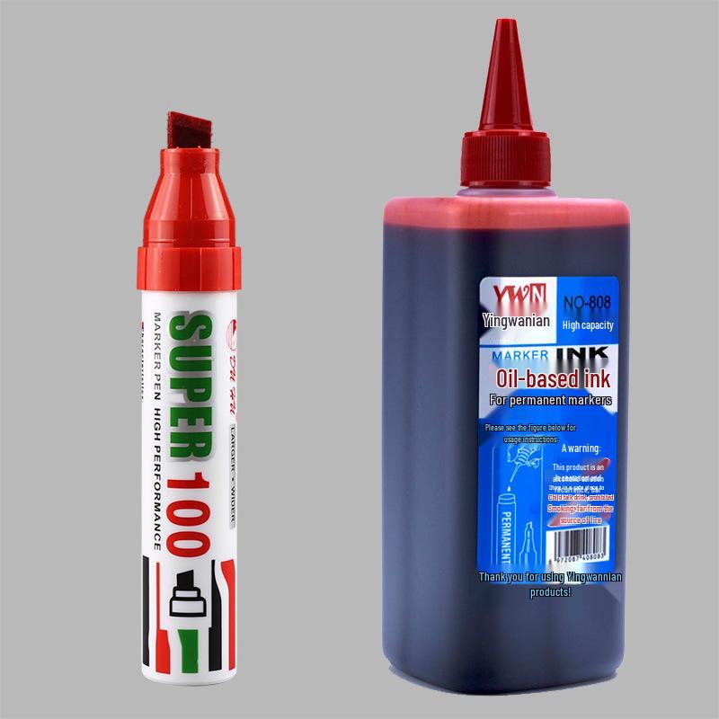 Pennarello Jumbo Impermeabile e Resistente all'Olio - Punta Extra Spessa, Inalterabile, Rosso/Blu/Nero