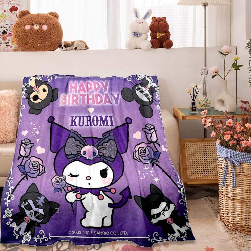 

This 3DKuromi themed printed blanket is soft and comfortable, suitable for home use, and can be used in bedrooms, beds,Q-1 75x90cm