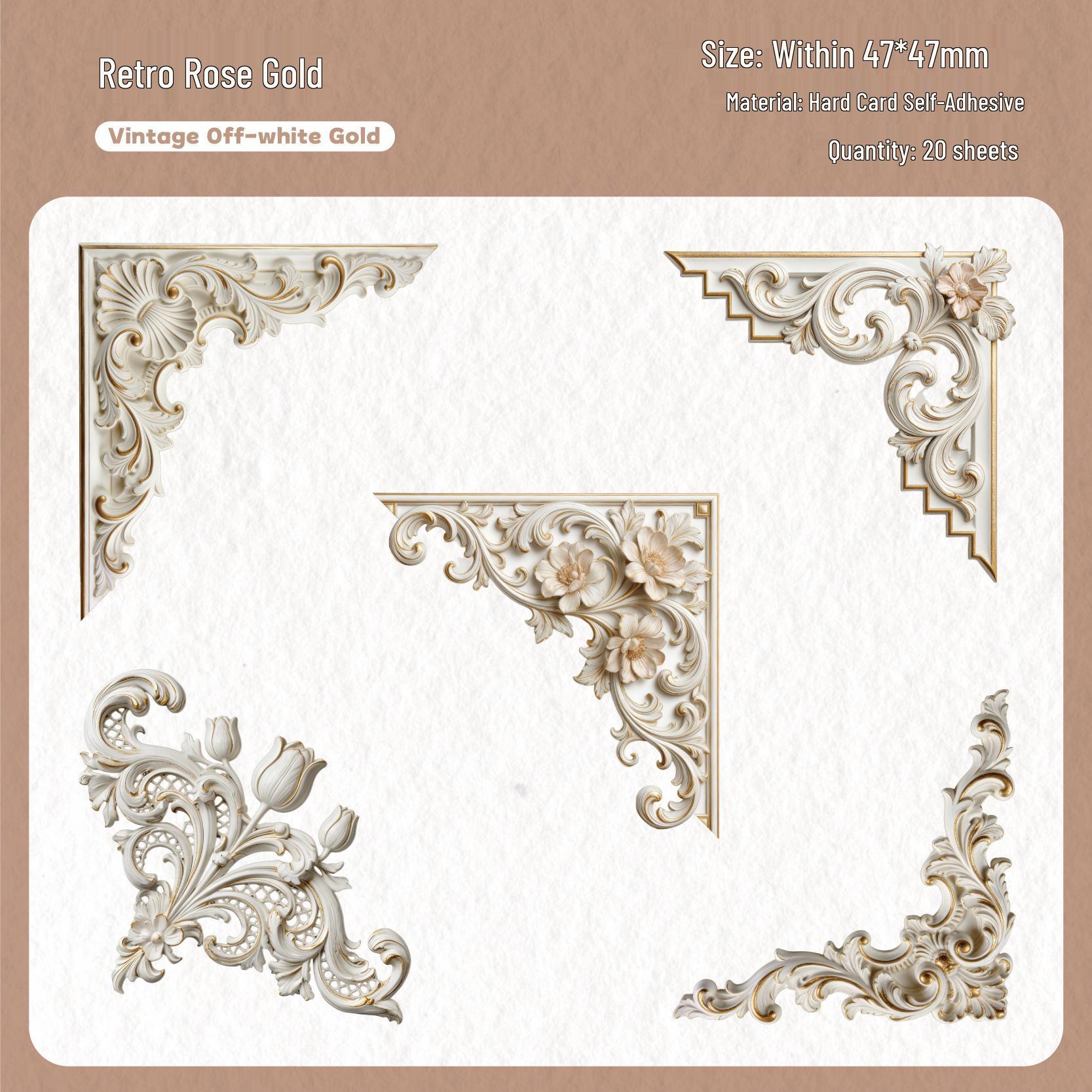 Retro Embossed Sticker Pack - DIY Journal Decoration in 6 Styles