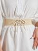 Spring And Summer Imitation Pp Grass Woven Elastic Belt Women'S Dress With Decorative Trend Waist Seal