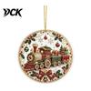 Festive Wall Hanging Christmas Acrylic Ornament, 2D Flat Double Side Printed Office Holiday Decorations Santa Snowman Pendant for Tree Window,