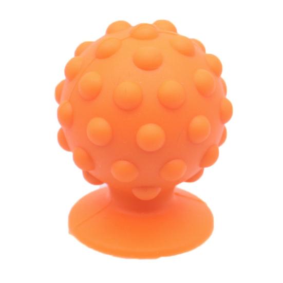 Silicone Sensory Ball with Suction Cup Base Anxiety Stress Relief Sensory Stone Portable Travel Mini Textured Worry Stone Fidget Toy оранжевый