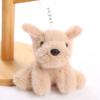 Cute Sitting Puppy Plush Keychain Realistic Dog Doll Backpack Charm Soft Stuffed Animal Birthday Gift For Kids